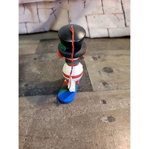 Christian uibricht wooden snowman mistletoe Xmas ornament decor - Picture 3 of 5